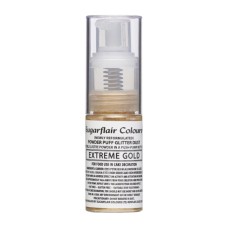 Spray pulbere perlescent Extreme Gold Edible Glitter Dust Spray Sugarflair 10g